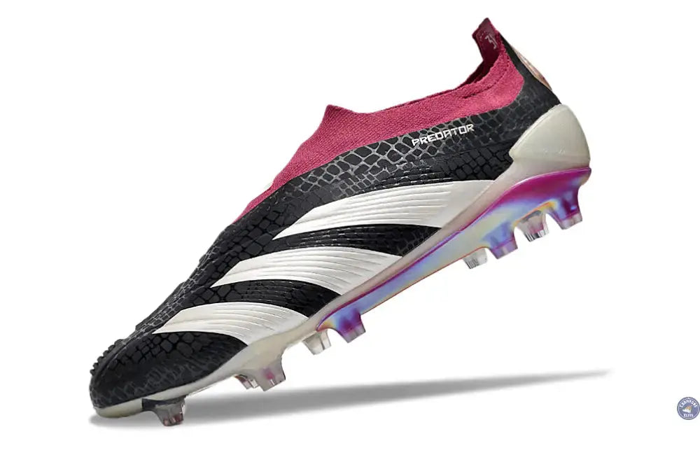 Predator 24 Elite Laceless FG Predstrike - Noir/Blanc/Legacy Burgundy ÉDITION LIMITÉE