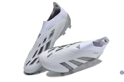 Predator 24 Elite Laceless FG Predstrike - Pearlized - Blanc/Argent