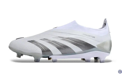 Predator 24 Elite Laceless FG Predstrike - Pearlized - Blanc/Argent