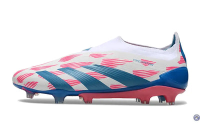 Predator 24 Elite Laceless FG Predstrike  - Reemergence - Blanc/Bleu/Rose