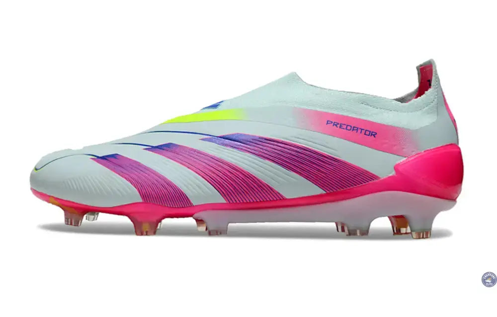 Predator 24 Elite Laceless FG Predstrike  - Stellar Icon - Almost Blue/Lucid Pink/Jaune