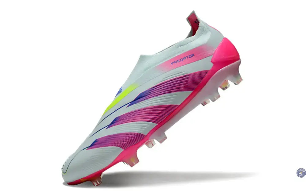 Predator 24 Elite Laceless FG Predstrike  - Stellar Icon - Almost Blue/Lucid Pink/Jaune