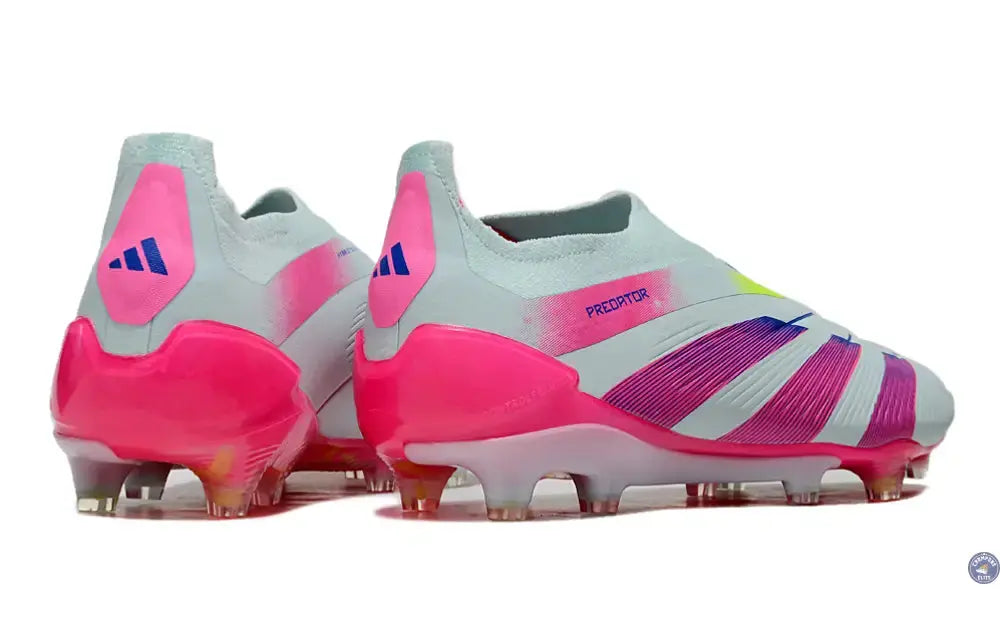 Predator 24 Elite Laceless FG Predstrike  - Stellar Icon - Almost Blue/Lucid Pink/Jaune