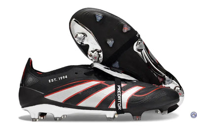 PREDATOR ELITE FOLD-OVER TONGUE FG OBSIDIAN STRIKE - Noir/Argent/Rouge