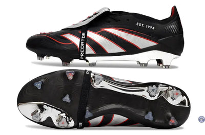 PREDATOR ELITE FOLD-OVER TONGUE FG OBSIDIAN STRIKE - Noir/Argent/Rouge
