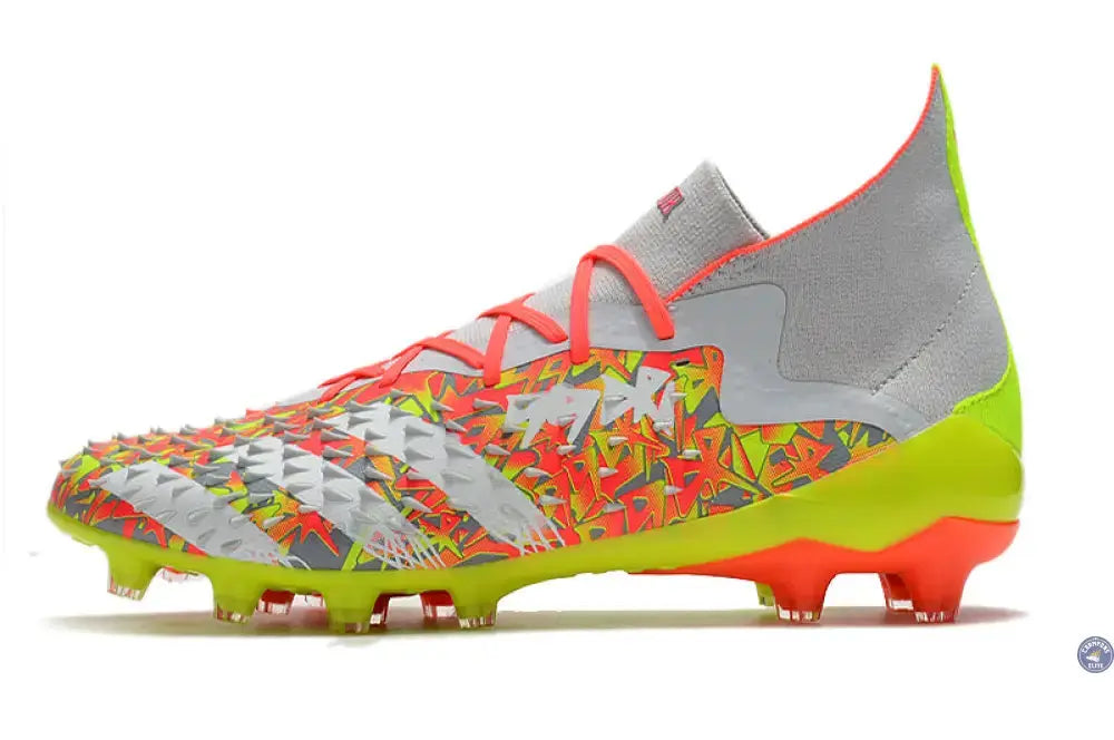 Predator Freak Lacets FG Numbers Up - Gris/Blanc/Jaune