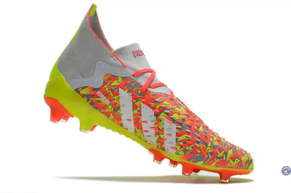 Predator Freak Lacets FG Numbers Up - Gris/Blanc/Jaune