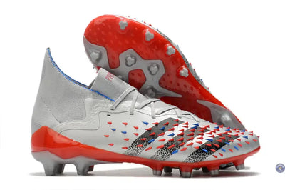 Predator Freak Lacets FG Showpiece - Argenté/Noir/Rouge