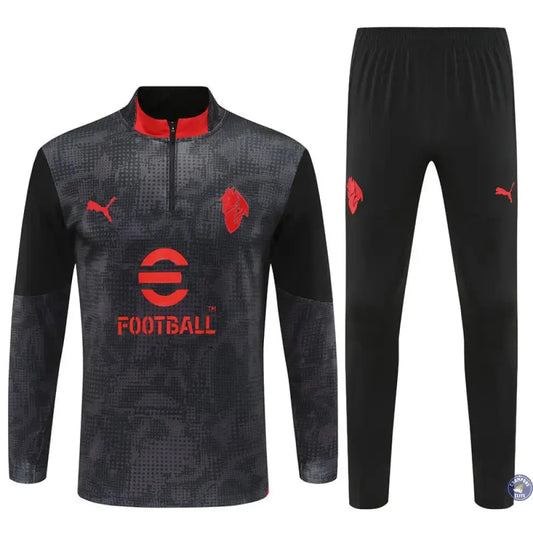 Survêtement d'entraînement demi-zip - AC Milan 2025/2026 - Gris/Noir/Rouge