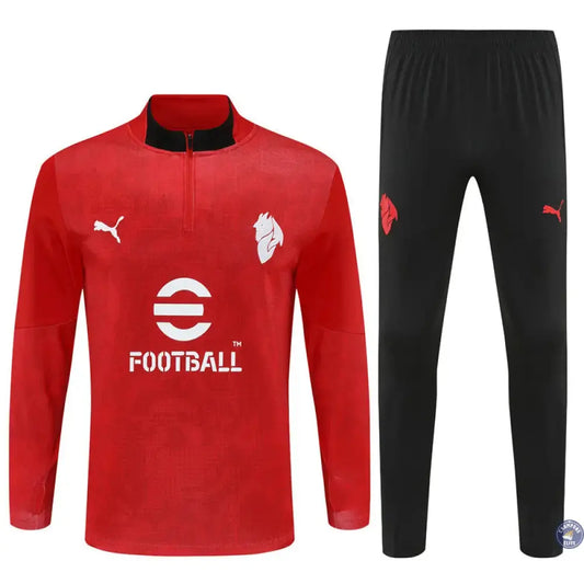 Survêtement d'entraînement demi-zip - AC Milan 2025/2026 - Rouge/Noir/Blanc