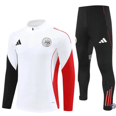 Survêtement d'entraînement demi-zip - Ajax 2025/2026 - Blanc/Noir/Rouge