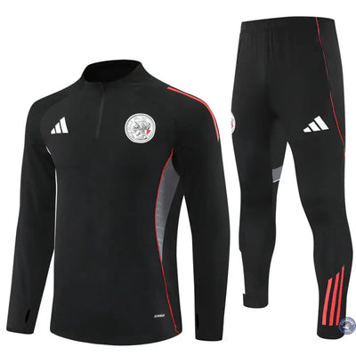Survêtement d'entraînement demi-zip - Ajax 2025/2026 - Noir/Gris/Rouge