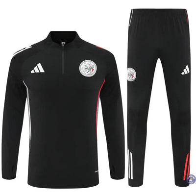 Survêtement d'entraînement demi-zip - Ajax 2025/2026 - Noir/Gris/Rouge
