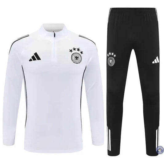 Survêtement d'entraînement demi-zip - Allemagne 2025/2026 - Blanc/Noir