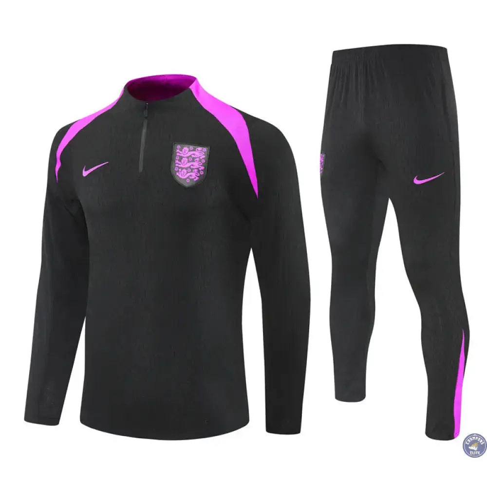 Survêtement d'entraînement demi-zip - Angleterre 2025/2026 - Noir/Violet