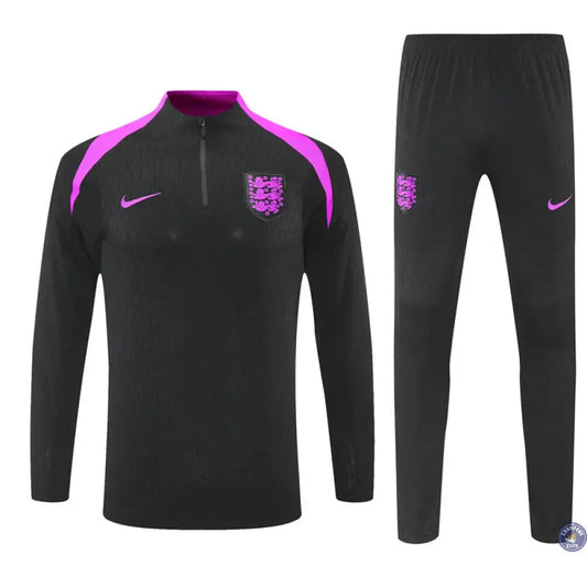 Survêtement d'entraînement demi-zip - Angleterre 2025/2026 - Noir/Violet
