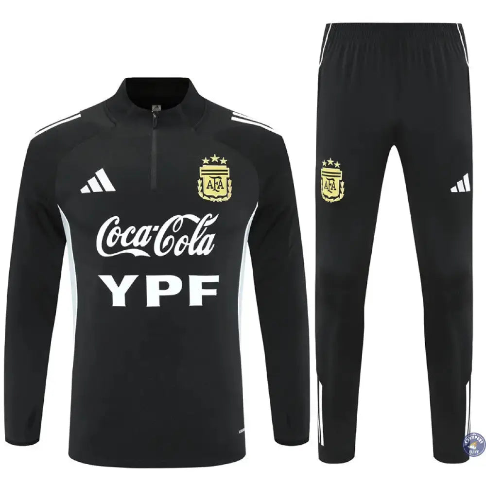 Survêtement d'entraînement demi-zip - Argentine 2025/2026 - Noir/Gris Bleuté/Blanc