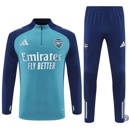 Survêtement d'entraînement demi-zip - Arsenal 2025/2026 - Bleu Marine/Bleu Ciel/Blanc