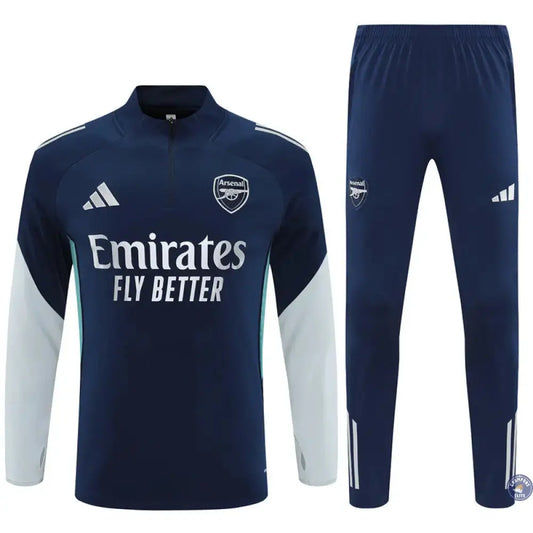 Survêtement d'entraînement demi-zip - Arsenal 2025/2026 - Bleu Marine/Gris Bleuté/Bleu Turquoise