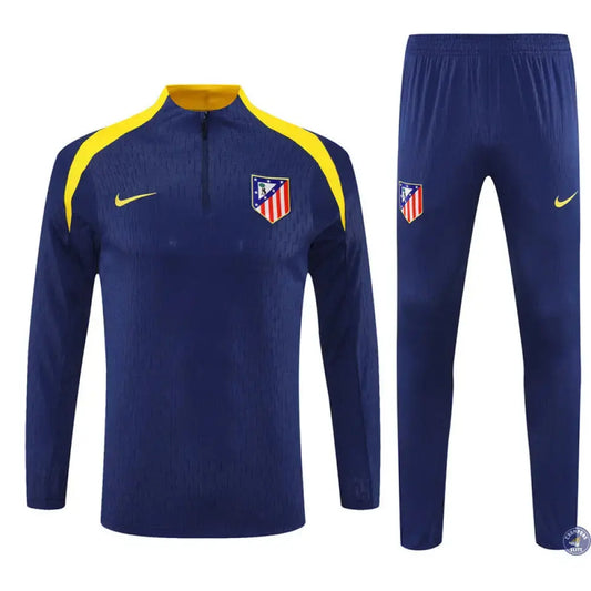 Survêtement d'entraînement demi-zip - Atlético Madrid 2025/2026 - Bleu Marine/Jaune