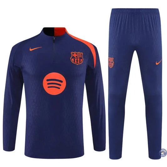 Survêtement d'entraînement demi-zip - Barcelone 2025/2026 - Bleu/Orange