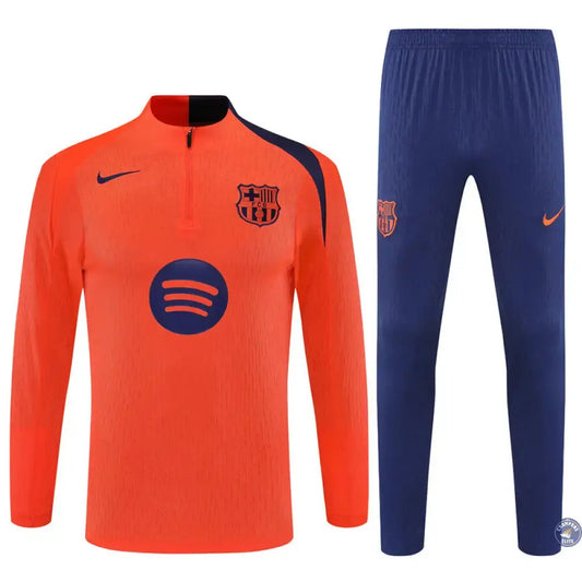 Survêtement d'entraînement demi-zip - Barcelone 2025/2026 - Orange/Bleu