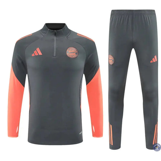 Survêtement d'entraînement demi-zip - Bayern Munich 2025/2026 - Gris/Orange