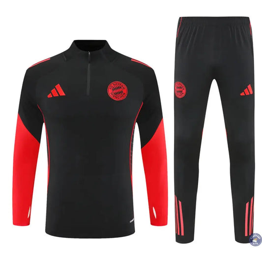 Survêtement d'entraînement demi-zip - Bayern Munich 2025/2026 - Noir/Rouge