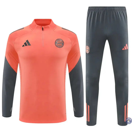 Survêtement d'entraînement demi-zip - Bayern Munich 2025/2026 - Orange/Gris