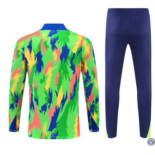 Survêtement d'entraînement demi-zip - Brésil 2025/2026 - Camouflage Vert/Bleu