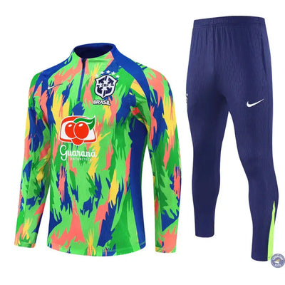 Survêtement d'entraînement demi-zip - Brésil 2025/2026 - Camouflage Vert/Bleu
