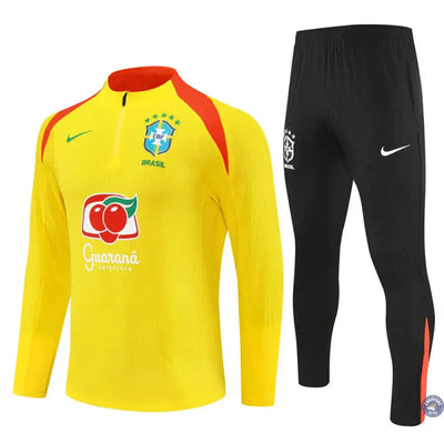 Survêtement d'entraînement demi-zip - Brésil 2025/2026 - Jaune/Noir/Orange