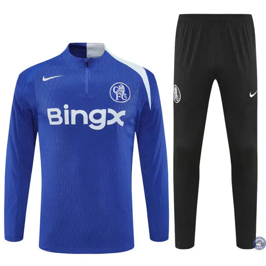 Survêtement d'entraînement demi-zip - Chelsea 2025/2026 - Bleu/Blanc/Noir