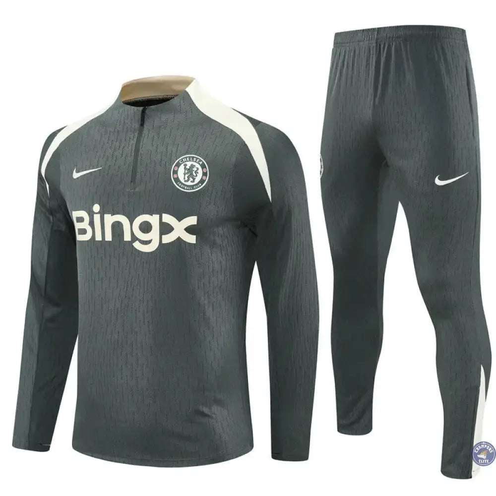 Survêtement d'entraînement demi-zip - Chelsea 2025/2026 - Kaki/Beige