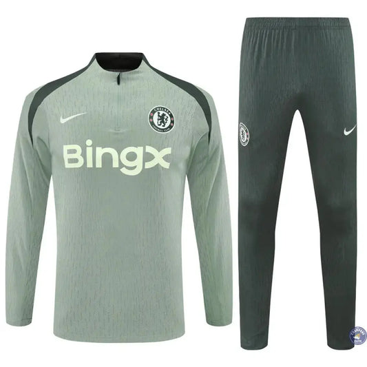 Survêtement d'entraînement demi-zip - Chelsea 2025/2026 - Kaki/Vert Clair