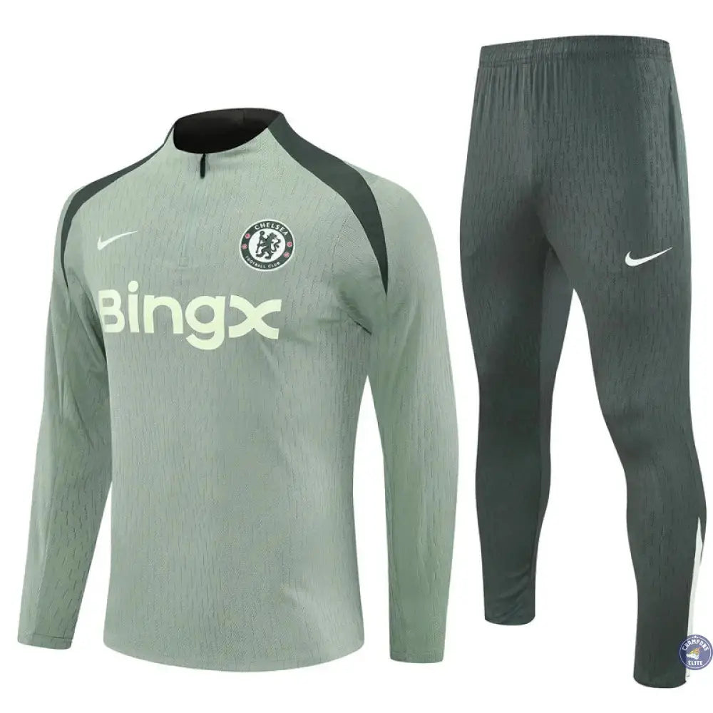 Survêtement d'entraînement demi-zip - Chelsea 2025/2026 - Kaki/Vert Clair