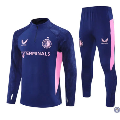 Survêtement d'entraînement demi-zip - Feyenoord 2025/2026 - Bleu Marine/Rose