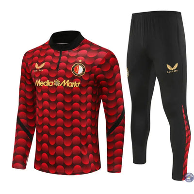 Survêtement d'entraînement demi-zip - Feyenoord 2025/2026 - Rouge/Noir