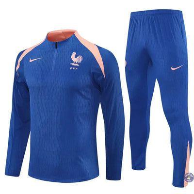 Survêtement d'entraînement demi-zip - France 2025/2026 - Bleu/Rose