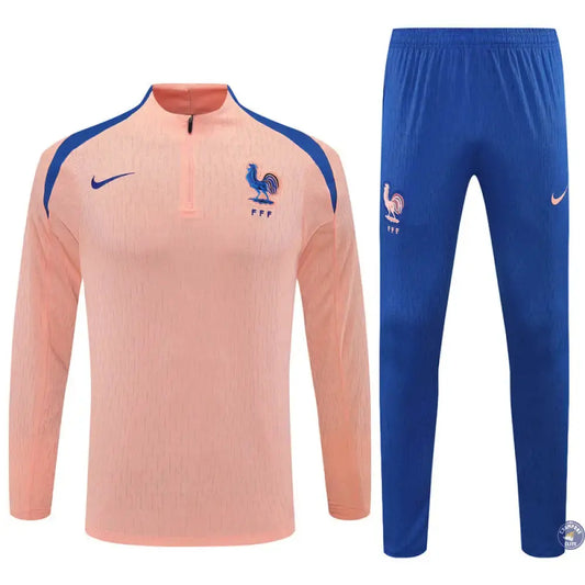 Survêtement d'entraînement demi-zip - France 2025/2026 - Rose/Bleu