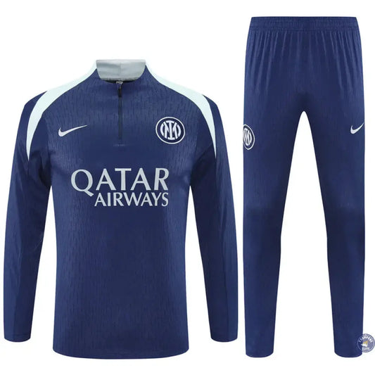 Survêtement d'entraînement demi-zip - Inter Milan 2025/2026 - Bleu Marine/Gris Bleuté