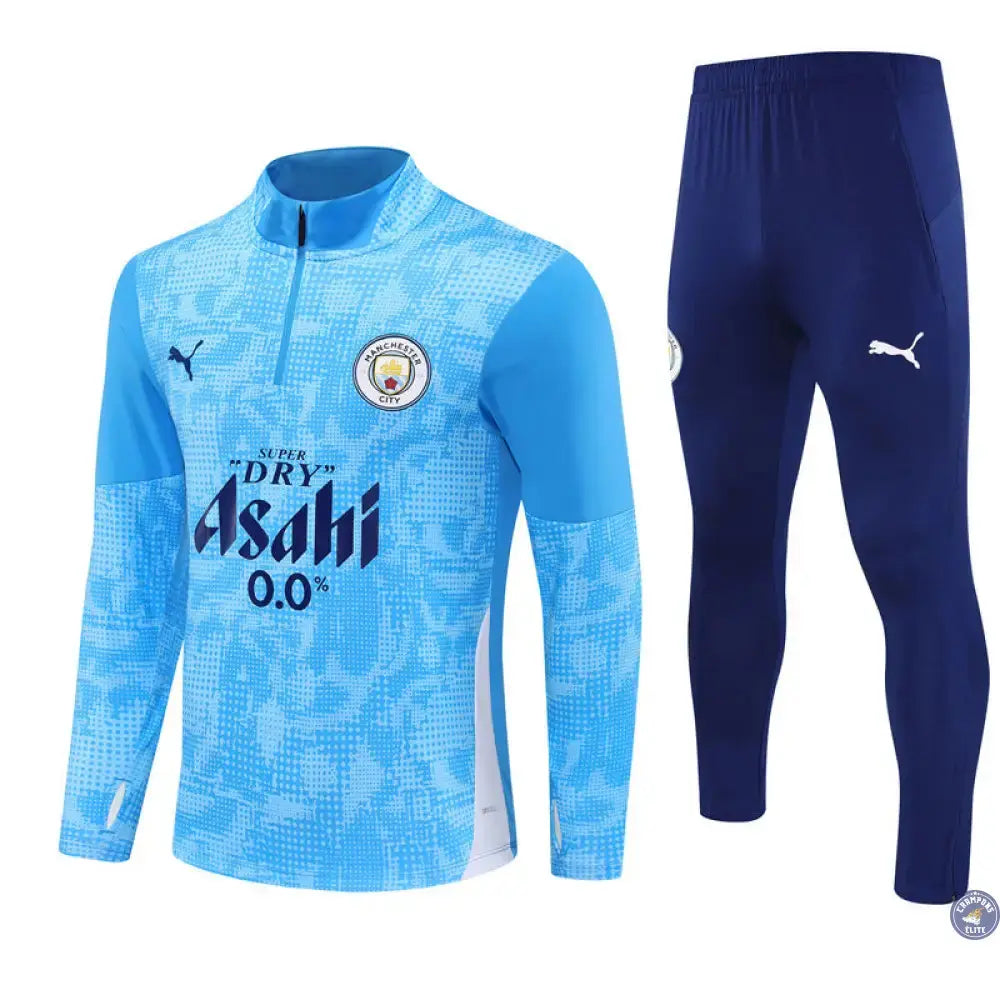 Survêtement d'entraînement demi-zip - Manchester City 2025/2026 - Bleu/Bleu Ciel