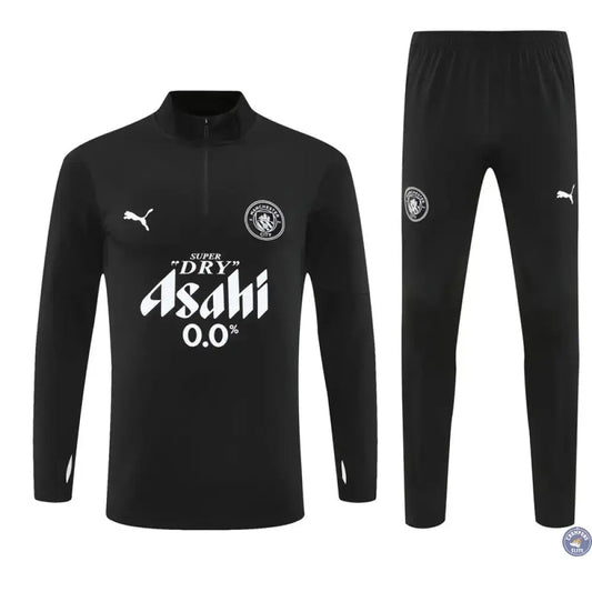 Survêtement d'entraînement demi-zip - Manchester City 2025/2026 - Noir/Blanc