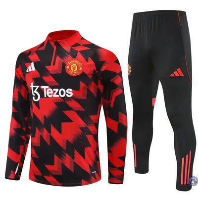 Survêtement d'entraînement demi-zip - Manchester United 2025/2026 - Noir/Rouge