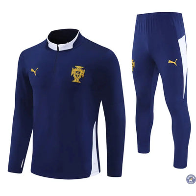 Survêtement d'entraînement demi-zip - Portugal 2025/2026 - Bleu Marine/Blanc/Or