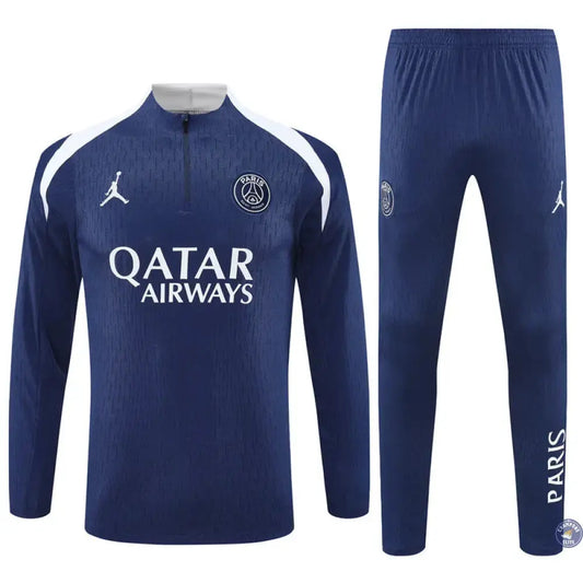 Survêtement d'entraînement demi-zip - PSG 2025/2026 - Bleu Marine/Blanc