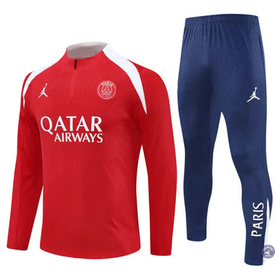 Survêtement d'entraînement demi-zip - PSG 2025/2026 - Rouge/Bleu Marine/Blanc