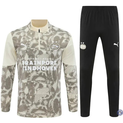 Survêtement d'entraînement demi-zip - PSV 2025/2026 - Beige/Kaki/Noir/Blanc