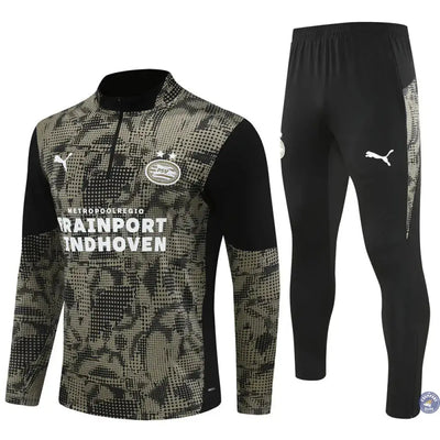Survêtement d'entraînement demi-zip - PSV 2025/2026 - Kaki/Noir/Blanc