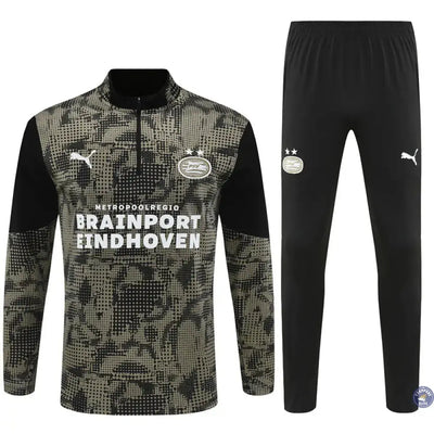 Survêtement d'entraînement demi-zip - PSV 2025/2026 - Kaki/Noir/Blanc